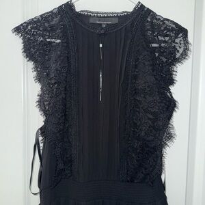 NWT WHBM Cap Sleeve Lace Detail Pleated Midi Dress Size 16